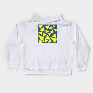 Yellow Corn Chips on Blue Kids Hoodie